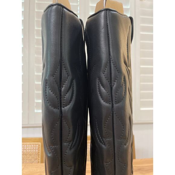 Steve Madden Kinzie Stiletto Western Tall Dress Boot Black Leather Size 7.5 NIB - Picture 10 of 16